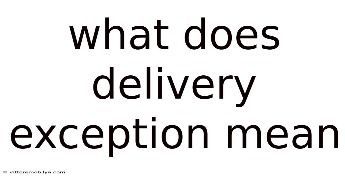 What Does Delivery Exception Mean