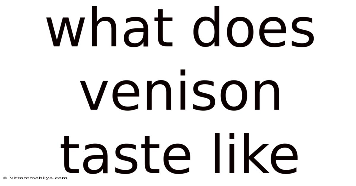 What Does Venison Taste Like
