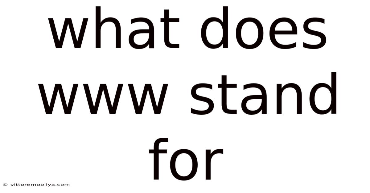 What Does Www Stand For