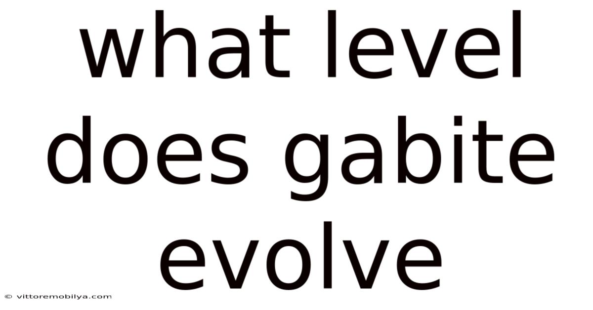 What Level Does Gabite Evolve