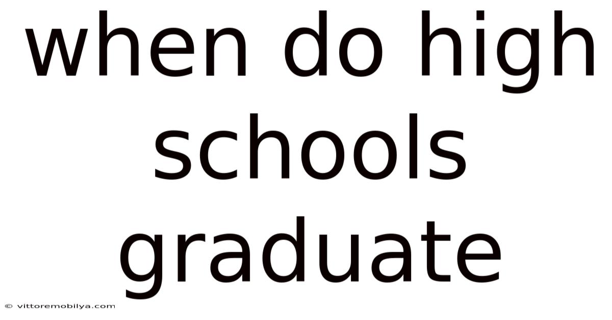 When Do High Schools Graduate