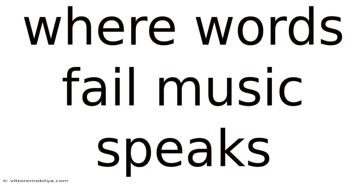 Where Words Fail Music Speaks