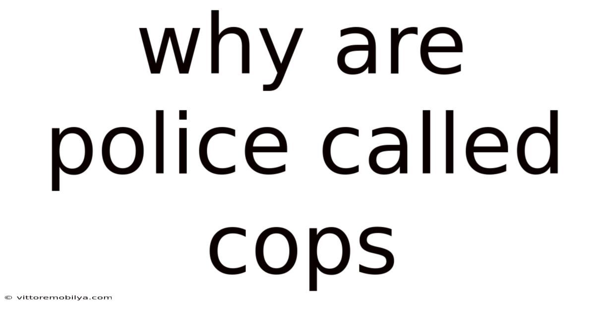 Why Are Police Called Cops