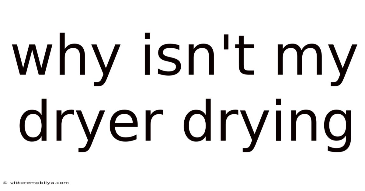 Why Isn't My Dryer Drying