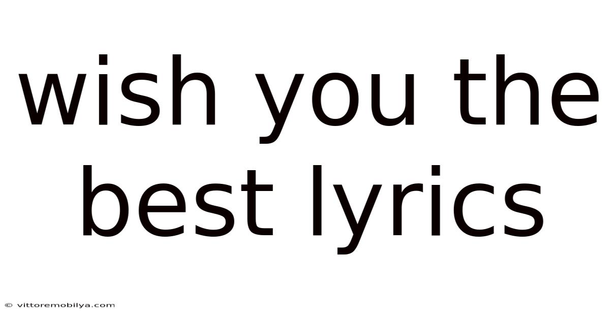 Wish You The Best Lyrics
