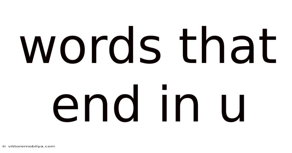 Words That End In U