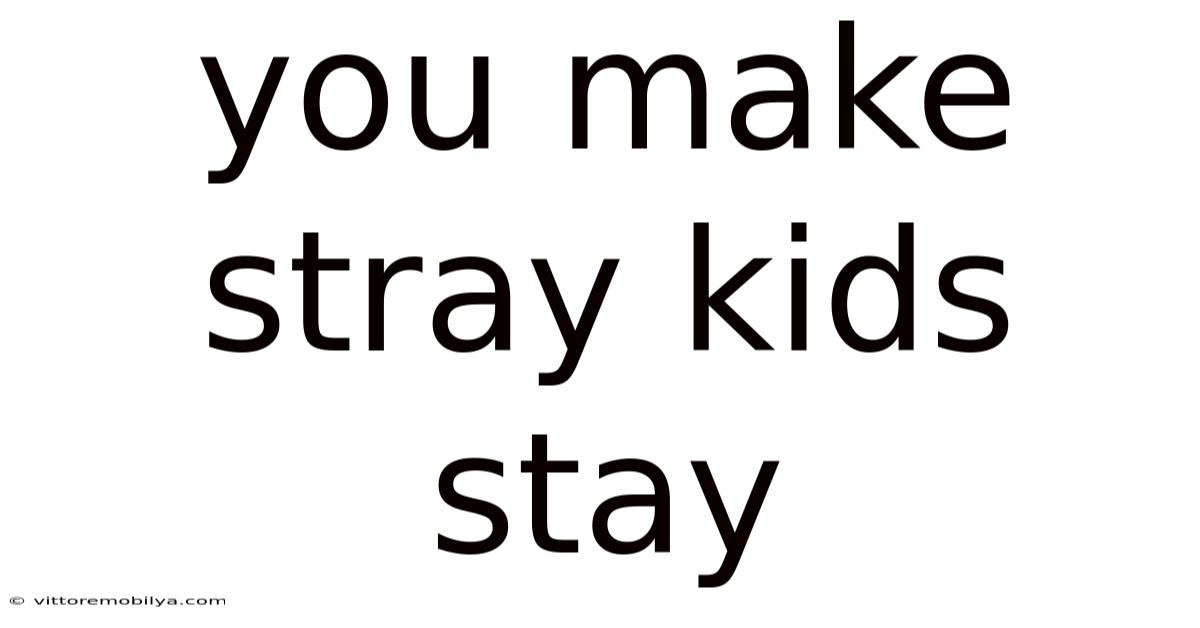 You Make Stray Kids Stay